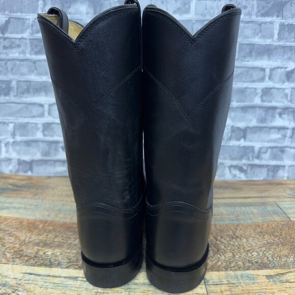 Justin Boots Jackson 10 Inch Round Toe Roper Black Western 3133 Mens Sz 10.5 EE0 - Picture 5 of 7